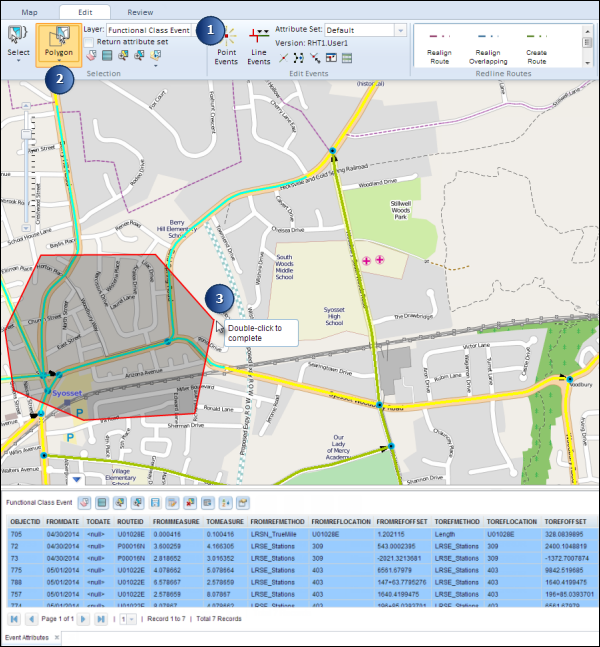 Selecting events by a polygon Selecting events by a polygon