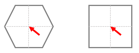 Square and hexagonal bin centers Square and hexagonal bin centers